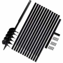 Bêche Et Tarière Manuelle 150 Mm Avec Rallonge Acier 13 M VidaXL