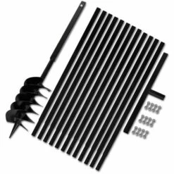VIDAXL Bêche Et Tarière Manuelle 150 Mm Avec Rallonge 13 M Acier