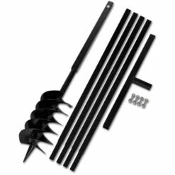 HELLOSHOP26 Bêche Et Tarière Manuelle 150 Mm Avec Rallonge 5 M Acier Outils Garage Atelier Bricolage