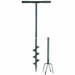 TERRE JARDIN Bêche Et Tarière Manuelle 2 En 1