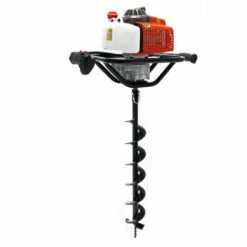 WILTEC Tarière Thermique En Set 3 CV 63,3 Ccm Moteur à 2 Temps Foret De Ø100mm Perceuse