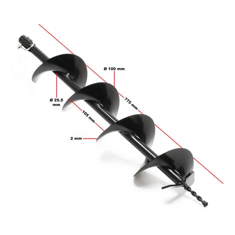 WILTEC Tarière Thermique En Set 3 CV 63,3 Ccm Moteur à 2 Temps Foret De Ø100mm Perceuse 5 WILTEC Tarière Thermique En Set 3 CV 63,3 Ccm Moteur à 2 Temps Foret De Ø100mm Perceuse – Image 5