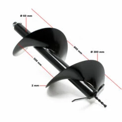 WILTEC Tarière Thermique En Set Utilisation Par 2 Personnes 3 CV 63,3 Ccm Moteur à 2 Temps Foret De Ø300mm -Tarière motorisée Soldes 17370058 5