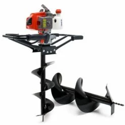 WILTEC Tarière Thermique En Set Utilisation Par 2 Personnes 3 CV 63,3 Ccm Avec Foret De Ø250 & 300mm