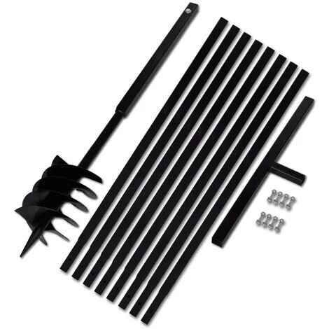 YOUTHUP Tarière De Sol Avec Manche 180 Mm Et Tube D'extension 9 M Acier Outil à Main Pour Jardin - Noir 1 YOUTHUP Tarière De Sol Avec Manche 180 Mm Et Tube D'extension 9 M Acier Outil à Main Pour Jardin - Noir