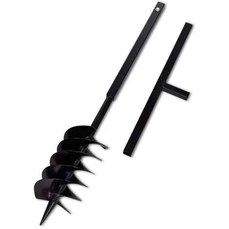 YOUTHUP Tarière De Sol Avec Mèche De Tarière 150 Mm Acier Noir Outils De Jardin - Noir 1 YOUTHUP Tarière De Sol Avec Mèche De Tarière 150 Mm Acier Noir Outils De Jardin - Noir