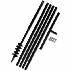 Topdeal Tarière De Sol Avec Manche 80 Mm Et Tube D'extension 5 M Acier