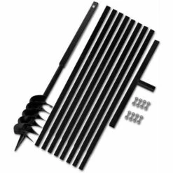 Hommoo Tariere De Sol Avec Manche 120 Mm Et Tube D'extension 9 M Acier HDV14933