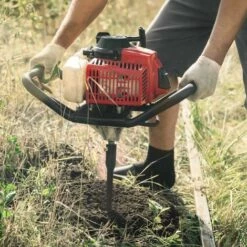 Tarières Thermiques Moteur à Essence 75cc 5.2cv, Avec 3 Forets En Acier 100/150/200mm, Profondeur Maximale 80cm - Greencut GD750X-3S