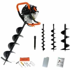 TIMBERPRO Tarière Thermique 52 Cm3, 3cv, 3 Mêches 100, 150, 200 + Rallonge