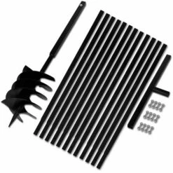 ASUPERMALL Beche Et Tariere Manuelle 200 Mm Avec Rallonge 13 M Acier