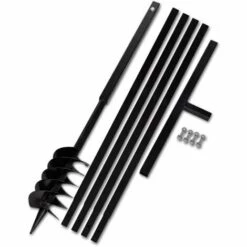 TRUE DEAL Tarière De Sol Avec Manche 120 Mm Et Tube D'extension 5 M Acier