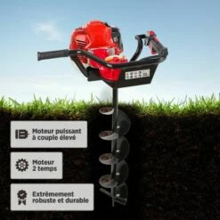 AREBOS Tarière Foreuse De Terre |Tarière Thermique | Bêche-tarières De Jardinage | Avec Indicateur De Niveau D'Huile Et Purgeur D'Air | Incl. Boîte à Outils - Rouge 8 AREBOS Tarière Foreuse De Terre |Tarière Thermique | Bêche-tarières De Jardinage | Avec Indicateur De Niveau D'Huile Et Purgeur D'Air | Incl. Boîte à Outils - Rouge -Tarière motorisée Soldes 26356847 4