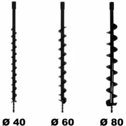 GT GARDEN Lot De Mèches Ø 40 + 60 + 80 Mm Pour Tarière Thermique