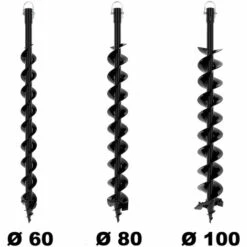 SURICUT Lot De Mèches SEMI-PROFESSIONNELLES Ø 60 + 80 + 100 Mm Pour Tarière Thermique