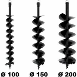 SURICUT Lot De Mèches SEMI-PROFESSIONNELLES Ø 100 + 150 + 200 Mm Pour Tarière Thermique