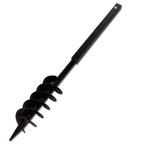 LITZEE Tarière De Sol Avec Mèche De Tarière Spirales 100 Mm Acier Noir 4 LITZEE Tarière De Sol Avec Mèche De Tarière Spirales 100 Mm Acier Noir – Image 4