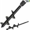 DONTODENT Mèche Jardin Tarière 80 Et 40 Mm 2 Pièces, Forets De Jardin En Spirale, Outil De Plantation Pratique Pour Faire Rapidement Trou Et Planter Des Fleurs Arbres Arbustes.