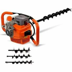 ETOILE Tarière Thermique 3,2 KW 71 CC 2 Temps Avec 3 Forets De Perçage 4/6/8" Tarière Post Trou Du Sol Perceuse