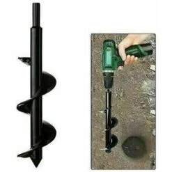THSINDE 8x60cm Jardin Auger Foret Jardin Post Hole Digger Avec Non-Slip Hex Entraînement Usine Fleur Ampoule Spirale Bedding Mèche Cultivateur Du Sol à La Main -Tarière motorisée Soldes 32020306 3