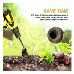 THSINDE 5x45cm Jardin Auger Foret Jardin Post Hole Digger Avec Non-Slip Hex Entraînement Usine Fleur Ampoule Spirale Bedding Mèche Cultivateur Du Sol à La Main -Tarière motorisée Soldes 32020313 4