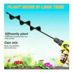 THSINDE 5x45cm Jardin Auger Foret Jardin Post Hole Digger Avec Non-Slip Hex Entraînement Usine Fleur Ampoule Spirale Bedding Mèche Cultivateur Du Sol à La Main -Tarière motorisée Soldes 32020313 5