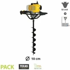 Tarière Thermique 52cc TEXAS EA5300 Mèche 100 Mm