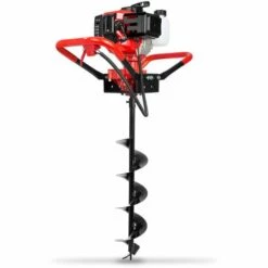 EBERTH Tarière Thermique Foreuse De Terre Tarière à Essence 3CV, 3 Forets De 100mm, 150mm, 200mm De Diamètre Inclus, Grande Poignée, 52ccm, Moteur 2 Temps, Réservoir De 1,2L, Embrayage Centrifuge