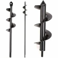 DEVENIRRICHE 3Pcs Perceuse à Spirale, Mèche Jardin Tarière, Tarière De Jardinage, Tarière Pour Planter Des Arbres, Arbustes, Foret Hélicoïdal, La Vis Sans Fin De La Plantation