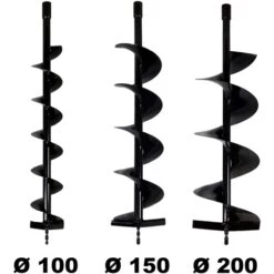 GT GARDEN Lot De Mèches Ø 100 + 150 + 200 Mm Pour Tarière Thermique
