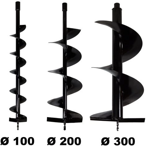 GT GARDEN Lot De Mèches Ø 100 + 200 + 300 Mm Pour Tarière Thermique 1 GT GARDEN Lot De Mèches Ø 100 + 200 + 300 Mm Pour Tarière Thermique
