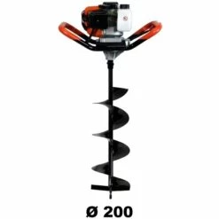 GT GARDEN Tarière Thermique 52 Cm3, 3 CV + Mèche 200 Mm