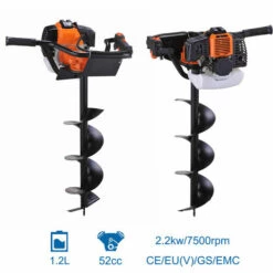 TODECO Tarière, Outils à Essence, Orange, Cylindrée: 52 Cm3 - Orange -Tarière motorisée Soldes 35074720 4