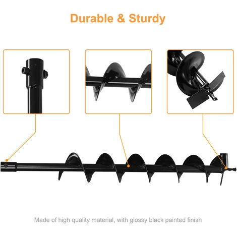 TODECO Foret De Jardin En Spirale 80x10cm, Mèche Jardin Tarière, Outil De Creuser Des Trous Cultiver En Profondeur, Pour Fleur Planter Des Arbres 3 TODECO Foret De Jardin En Spirale 80x10cm, Mèche Jardin Tarière, Outil De Creuser Des Trous Cultiver En Profondeur, Pour Fleur Planter Des Arbres – Image 3