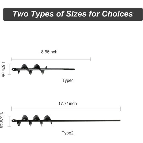 HAPPYSHOPPING Tariere Foret Jardin Plante Fleur Bulbe Tariere Jardiniere Rapide Pour La Plantation De Semis D'ampoule Perceuse Terre Cloture Trou Pelle,modele : 22cm - Modele : 22cm 4 HAPPYSHOPPING Tariere Foret Jardin Plante Fleur Bulbe Tariere Jardiniere Rapide Pour La Plantation De Semis D'ampoule Perceuse Terre Cloture Trou Pelle,modele : 22cm - Modele : 22cm – Image 4