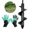 BRIDAY Jardin Foreuse, Foret De Jardin En Spirale 80x250 Mm, Tarière De Jardinage Avec Paire De Gants De Jardin Pour Les Jardins, La Plantation D'arbres Et De Fleurs, Creusement Le Sol