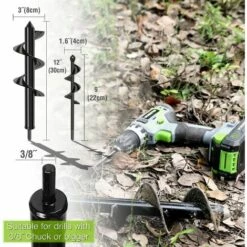 BETTERLIFE Mèche Jardin Tarière Ø 80 Et Ø 40 Mm 2 Pièces, Forets De Jardin En Spirale, Outil De Plantation Pratique Pour Faire Rapidement Trou Et Planter Des Fleurs Arbres Arbustes -Tarière motorisée Soldes 39067951 4