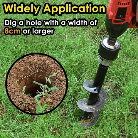 TRIOMPHE Jardin Foreuse, Tige Hexagonale Acier Inoxydable, Tariere Thermique, Creuser Des Trous Cultiver En Profondeur, Outil De Plantation Pratique Pour Fleur Planter Des Arbres Arbustes (Dia: 8cm L: 30cm) 3 TRIOMPHE Jardin Foreuse, Tige Hexagonale Acier Inoxydable, Tariere Thermique, Creuser Des Trous Cultiver En Profondeur, Outil De Plantation Pratique Pour Fleur Planter Des Arbres Arbustes (Dia: 8cm L: 30cm) – Image 3