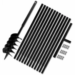 HAPPYSHOPPING Beche Et Tariere Manuelle 150 Mm Avec Rallonge 13 M Acier