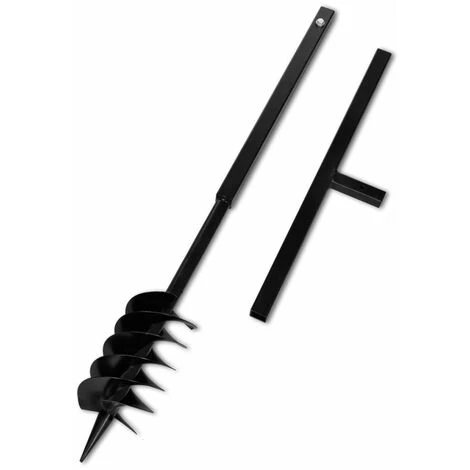 HAPPYSHOPPING Tariere De Sol Avec Manche 120 Mm Et Tube D'extension 9 M Acier 3 HAPPYSHOPPING Tariere De Sol Avec Manche 120 Mm Et Tube D'extension 9 M Acier – Image 3