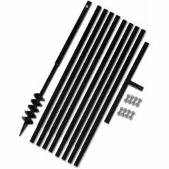 HAPPYSHOPPING Tariere De Sol Avec Manche 80 Mm Et Tube D'extension 9 M Acier 9 HAPPYSHOPPING Tariere De Sol Avec Manche 80 Mm Et Tube D'extension 9 M Acier -Tarière motorisée Soldes 41838988 5