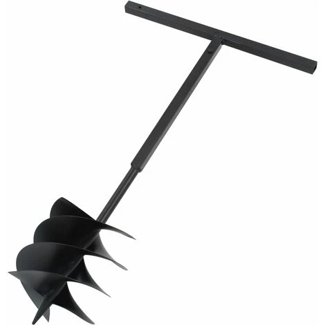 HAPPYSHOPPING Tariere De Sol Avec Manche 250 Mm Acier Noir 2 HAPPYSHOPPING Tariere De Sol Avec Manche 250 Mm Acier Noir – Image 2