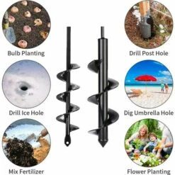 SUNFLOWER Jardin Foreuse, Tige Hexagonale Acier Inoxydable, Tariere Thermique, Creuser Des Trous Cultiver En Profondeur, Outil De Plantation Pratique Pour Fleur Planter Des Arbres Arbustes (Dia: 4cm L: 45cm) -Tarière motorisée Soldes 45086082 4
