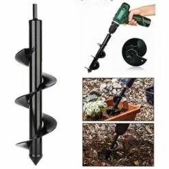 THSINDE Jardin Foreuse, Tarière De Terre，Perceuse à Vis, Tariere Thermique, Pour Fleur Planter Des Arbres Arbustes(Dia: 8cm L: 25cm).