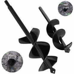 MODOU Lot De 2 Tarières De Jardin 8x30cm Et 4x22cm Foret Hélicoïdal, Tarière, Tarière Pour Perceuse, Convoyeur à Vis, Tarière à Main, Foret Hélicoïdal De Jardin, Tarière De Jardin, Perceuse De Cultivateur De Sol, Plantes De Jardin -Tarière motorisée Soldes 46565086 3