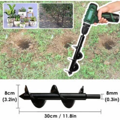 Jardin Foreuse, Tige Hexagonale Acier Inoxydable, Tariere Thermique, Creuser Des Trous Cultiver En Profondeur, Outil De Plantation Pratique Pour Fleur Planter Des Arbres Arbustes (Dia: 8cm L: 30cm) GrooFoo 7 Jardin Foreuse, Tige Hexagonale Acier Inoxydable, Tariere Thermique, Creuser Des Trous Cultiver En Profondeur, Outil De Plantation Pratique Pour Fleur Planter Des Arbres Arbustes (Dia: 8cm L: 30cm) GrooFoo -Tarière motorisée Soldes 46770023 4