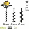 Pack Tarière 52cc 3 Mèches 10 15 20cm TEXAS EA5300