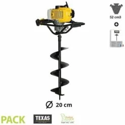 Tarière Foreuse Essence 52cc TEXAS EA5300 Vrille 200mm