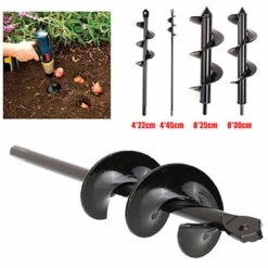 ELLE Mèche Jardin , Forets De Jardin En Spirale, Outil De Plantation Pratique Pour Faire Rapidement Trou Et Planter Des Fleurs Arbres Arbustes，Tarière 4*22cm -Tarière motorisée Soldes 50903350 3