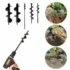 TINOR Jardin Foreuse, Tige Hexagonale Acier Inoxydable, Tariere Thermique, Creuser Des Trous Cultiver En Profondeur, Outil De Plantation Pratique Pour Fleur Planter Des Arbres Arbustes (Dia: 8cm L: 30cm) -Tarière motorisée Soldes 51178297 3